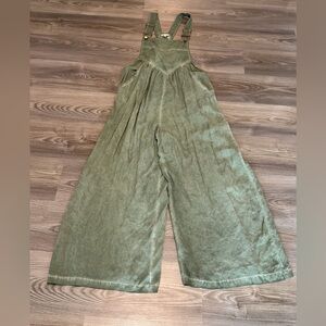 Jodifl Cotton Buckle Jumpsuit Overalls Washed Green Women’s size Small NWT